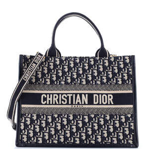 Christian Dior Medium Book Tote with Strap Oblique Canvas